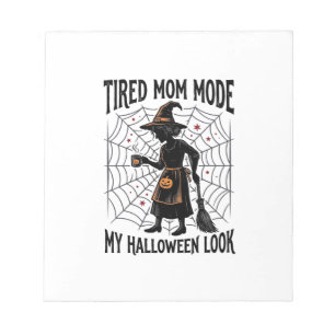 Halloween Mom Shirt Tired Costume Vintage Graphic_ Notepad