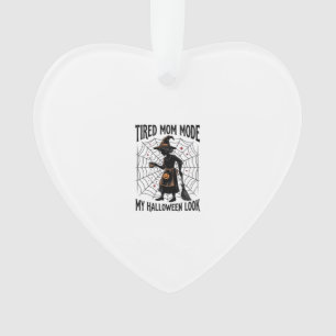 Halloween Mom Shirt Tired Costume Vintage Graphic_ Ornament