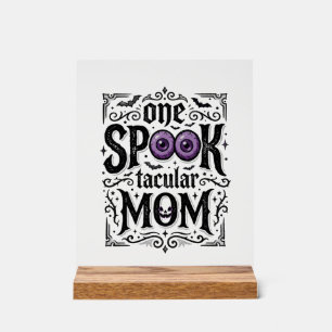 Halloween Mom Spooky Vintage Engraving Shirt Desig Acrylic Sign