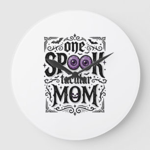 Halloween Mom Spooky Vintage Engraving Shirt Desig Large Clock
