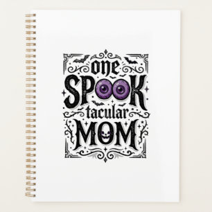 Halloween Mom Spooky Vintage Engraving Shirt Desig Planner