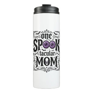 Halloween Mom Spooky Vintage Engraving Shirt Desig Thermal Tumbler