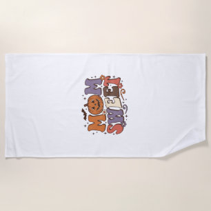 Halloween Mom Sweet Pumpkin Vintage Shirt Design_1 Beach Towel