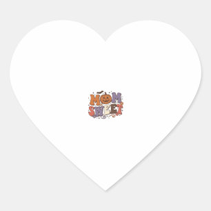 Halloween Mom Sweet Pumpkin Vintage Shirt Design_1 Heart Sticker