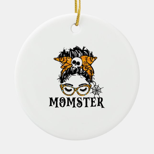 Halloween Momster  Ceramic Ornament (Front)