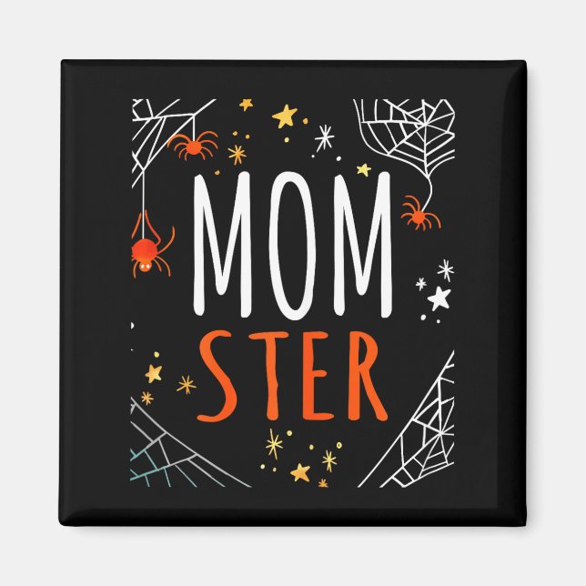 Halloween momster spider web design  magnet (Front)