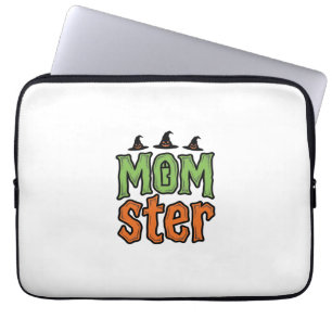 Halloween Momster Vintage Mom Shirt Design_1 Laptop Sleeve