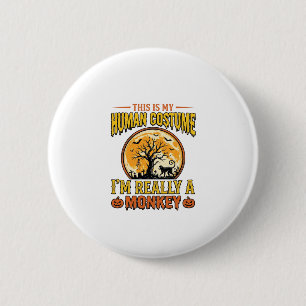 Halloween Monkey Costume Vintage Shirt Design_1 2 Inch Round Button