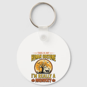 Halloween Monkey Costume Vintage Shirt Design_1 Keychain