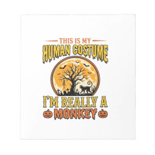 Halloween Monkey Costume Vintage Shirt Design_1 Notepad