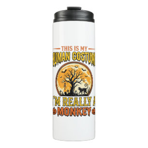 Halloween Monkey Costume Vintage Shirt Design_1 Thermal Tumbler