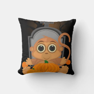 Halloween Monkey Throw Pillow