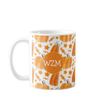 Halloween Monogram Citrouille café Mug