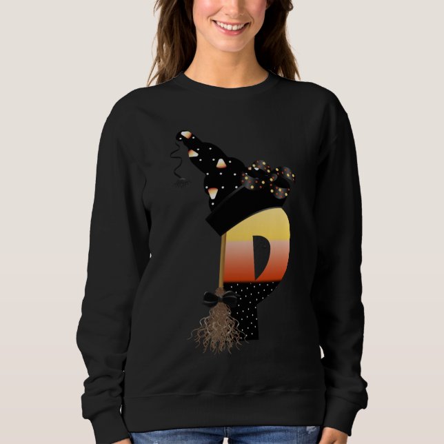 Halloween Monogram Letter P Sweatshirt (Front)