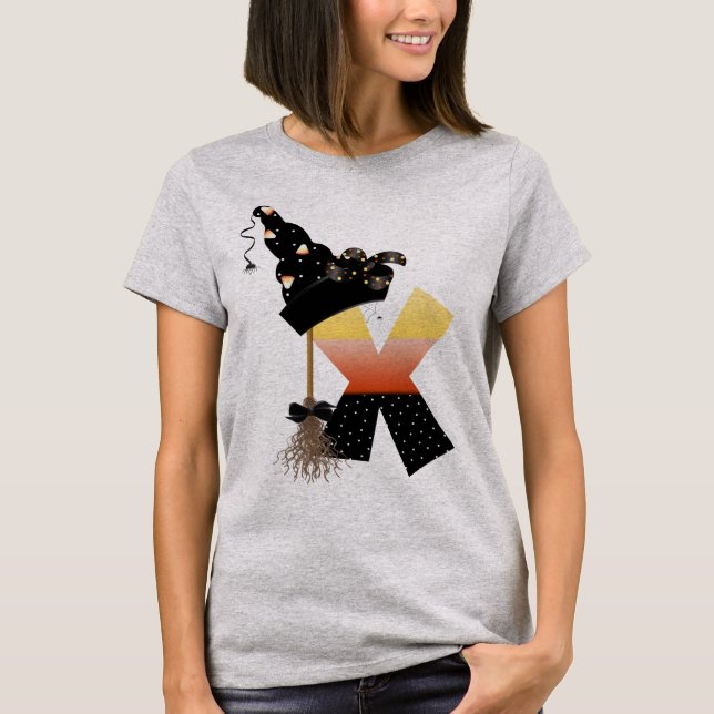 Halloween Monogram Letter X T-Shirt (Front)