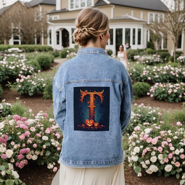 Halloween MonogramT Denim Jacket (Wedding Back)