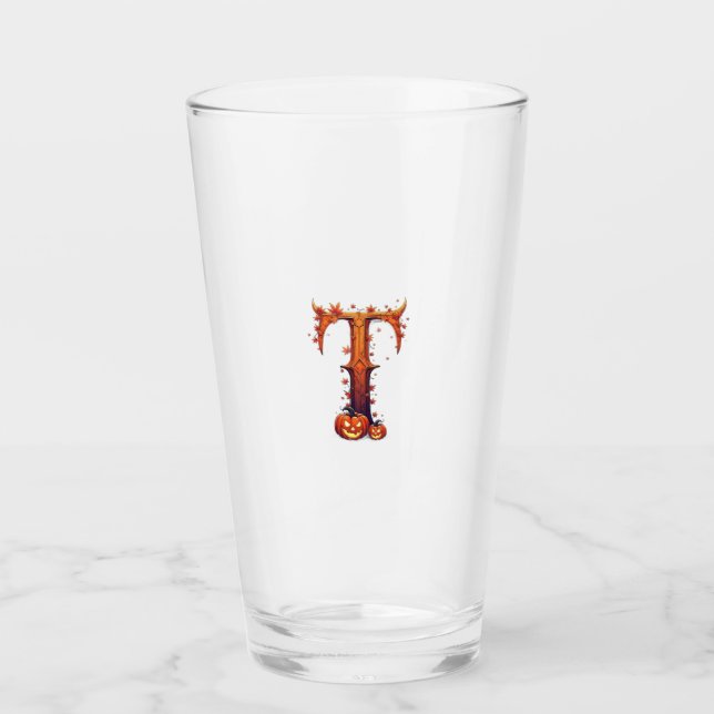 Halloween MonogramT Glass (Front)