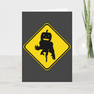Halloween Monster Ahead Card