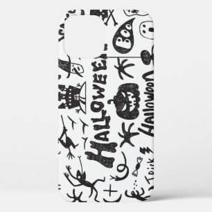 Halloween Monster Doodles Fun iPhone 12 Case
