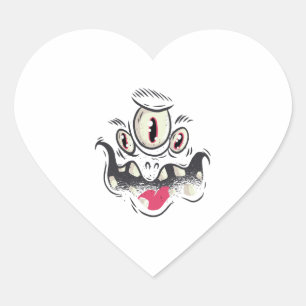 Halloween monster        heart sticker