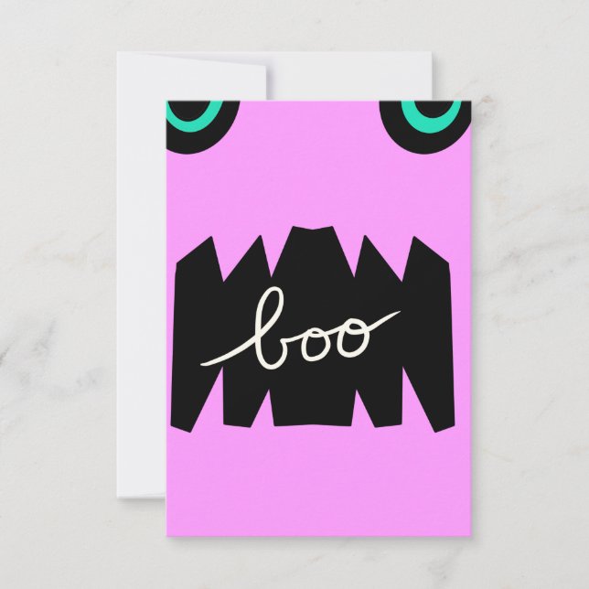 Halloween Monster Huge Teeth Boo Card (Front)