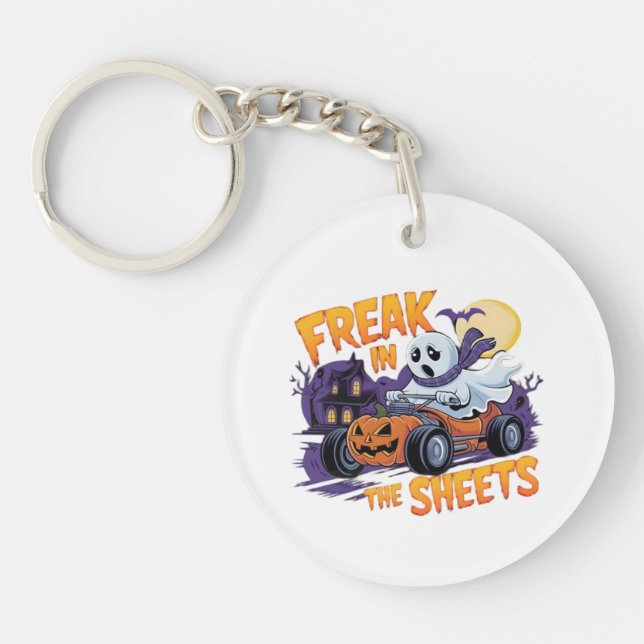 HALLOWEEN MONSTER IN THE BED SHEET KEYCHAIN (Front)
