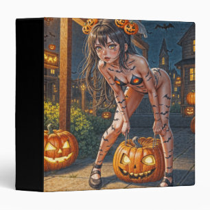 Halloween Monster Jack-o-Lantern & Bat Vixen Girl Binder