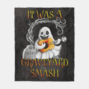 Halloween Monster Mash Ghost Graveyard Smash Fleece Blanket