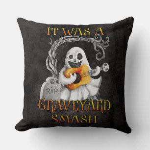 Halloween Monster Mash Ghost Graveyard Smash Throw Pillow