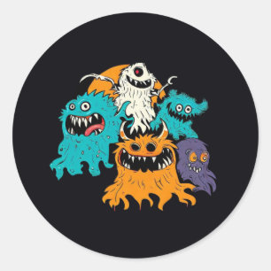 Halloween/Monster/October/Fall Classic Round Sticker