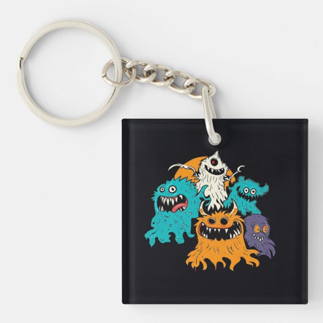 Halloween/Monster/October/Fall  Keychain (Front)