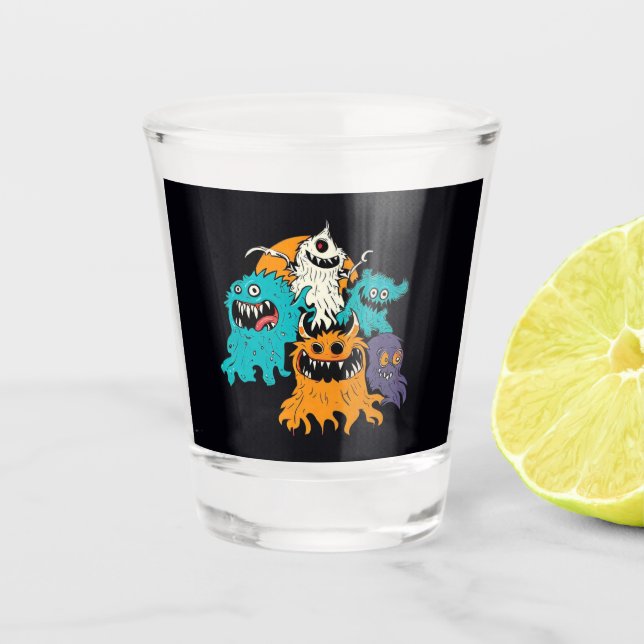 Halloween/Monster/October/Fall  Shot Glass (Front)