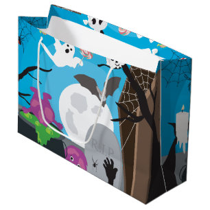 Halloween Monster Scene  Large Gift Bag