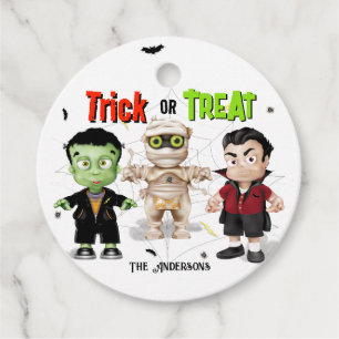 Halloween Monster Trick or Treat Favour Tags