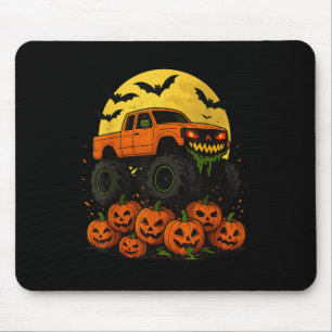 Halloween Monster Truck Crushing Pumpkins Mouse Pad