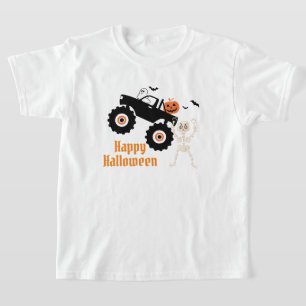 Halloween Monster Truck Personalize Text Boy's T-Shirt