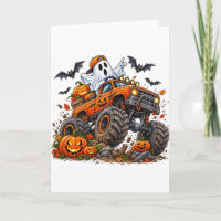 Halloween Monster Truck Pumpkin Ghost Driver Funny