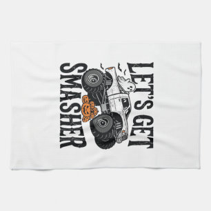 Halloween Monster Truck Smasher Vintage Shirt Desi Kitchen Towel