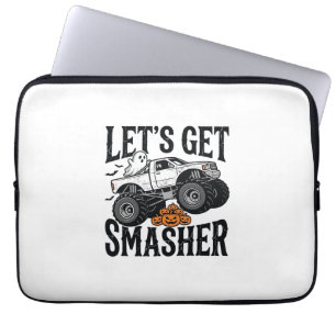 Halloween Monster Truck Smasher Vintage Shirt Desi Laptop Sleeve