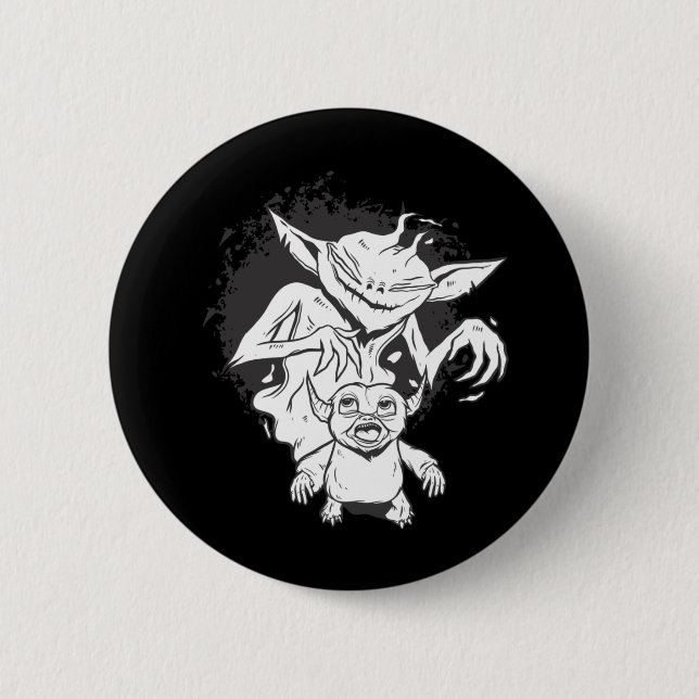 Halloween Monster with Creepy Creature Design 2 Inch Round Button (Front)