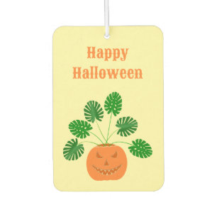 Halloween Monstera Plant in Pumpkin Custom Air Freshener