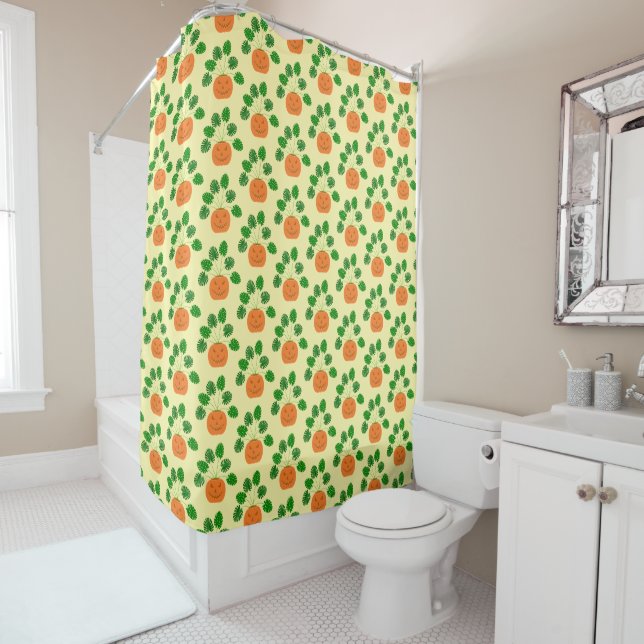 Halloween Monstera Plant in Pumpkin Patterned (In Situ)