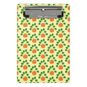 Halloween Monstera Plant in Pumpkin Patterned Mini Clipboard
