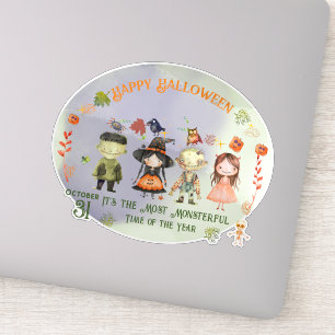 Halloween Monsters Custom-Cut Vinyl Sticker