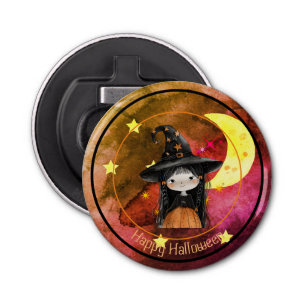Halloween Monsters Little Witch Bottle Opener