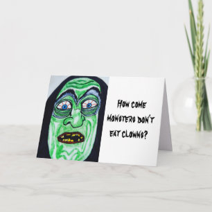 HALLOWEEN MONSTERS NE MANGE PAS DE CARTE CLOWNS