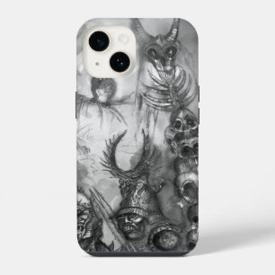 HALLOWEEN MONSTERS / ORK WAR Black White Fantasy iPhone 14 Case