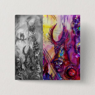 HALLOWEEN MONSTERS / ORK WAR Fantasy 2 Inch Square Button