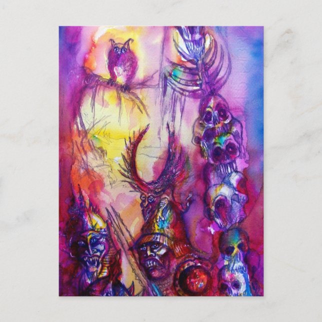 HALLOWEEN MONSTERS / ORK WAR Fantasy Postcard (Front)