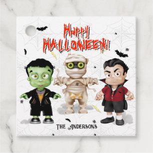 Halloween Monsters Party Favour Tags